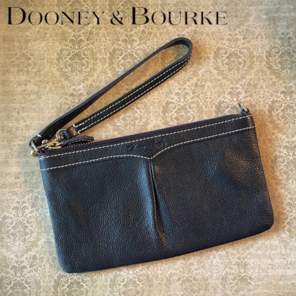 Dooney & Bourke Handbags - Dooney & Bourke Black Pebbled Leather Wristlet